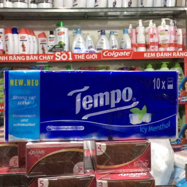 Khăn giấy Tempo Icy Menthol 1 lốc 10 gói
