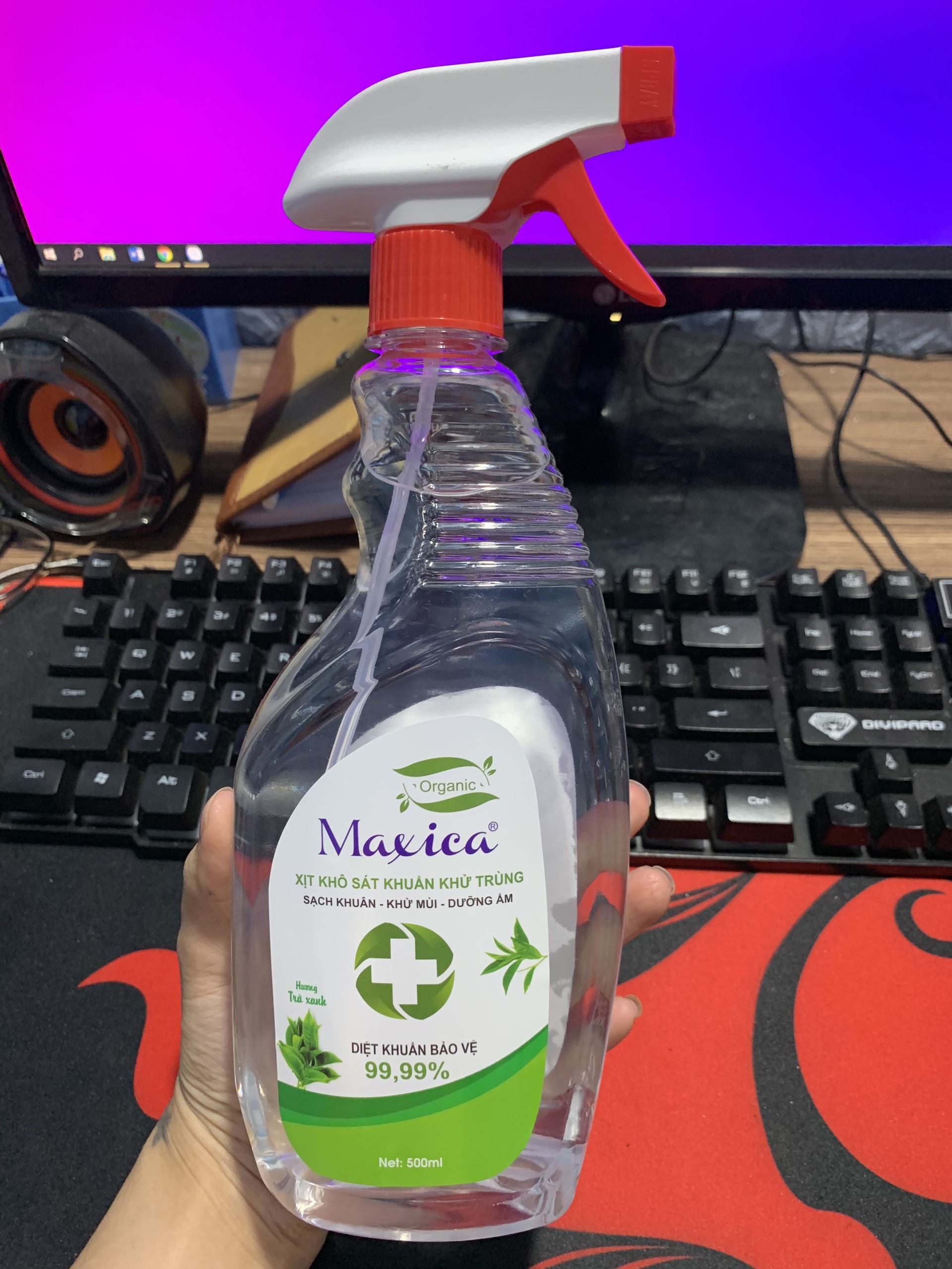 [HCM]NƯỚC RỬA TAY KHÔ XÁT KHUẨN MAXICA 500ML { VÒI XỊT PHUN SƯƠNG }