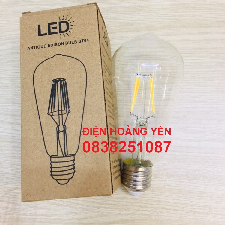 bóng đèn led EDISON ST64 4w ánh sáng vàng