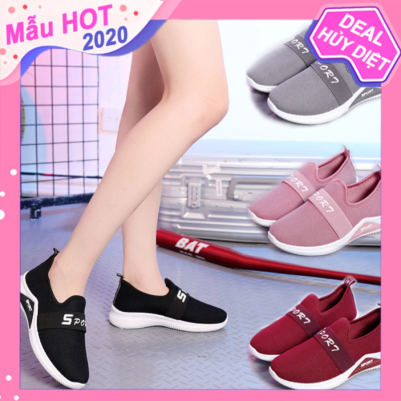 Giày Lười Nữ 3Fashion Dáng Thể Thao Vải Cao Cấp Nhẹ Êm Phù Hợp Du Lịch,Thể Thao - 3212 giá rẻ