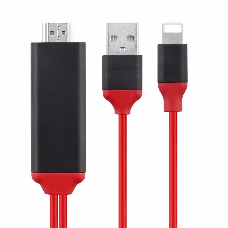 Cáp HDMI cho iPhone 5 6 7 8 X - IOS 8-12 - Cáp HDMI ra iPhone