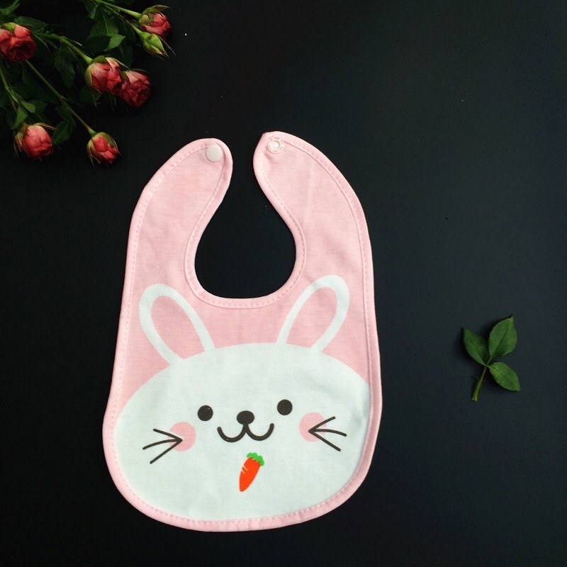 Yếm Ăn Dặm 2 Lớp Có Cúc Bấm Cho Bé