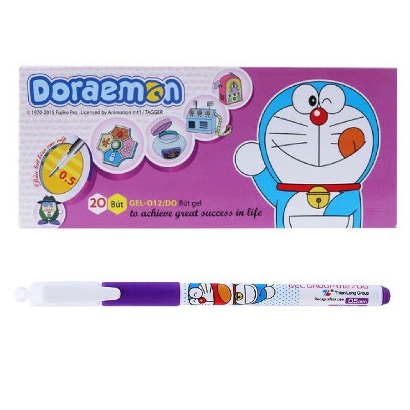 Combo 10 Bút Gel Nước Doremon Mực Tím