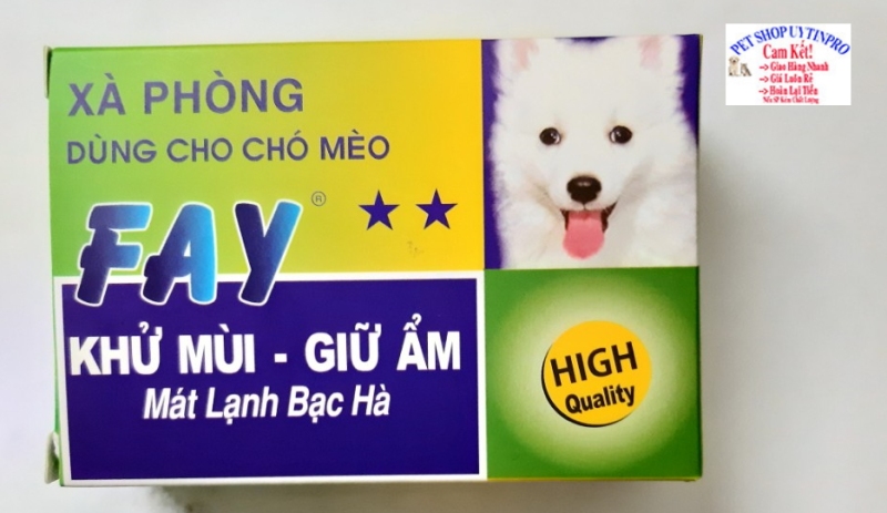 XÀ PHÒNG TẮM CHO THÚ CƯNG CHÓ MÈO Fay 2 Sao Khử mùi Giữ ẩm Mát lạnh bạc hà Sản xuất tại Việt Nam
