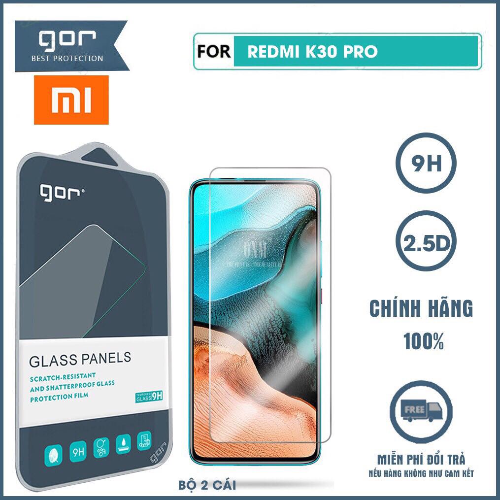 Bộ 2 Kính cường lực Xiaomi Redmi K30 Pro - trong suốt không full chính hãng GOR vát 2,5D ( 2 miếng)