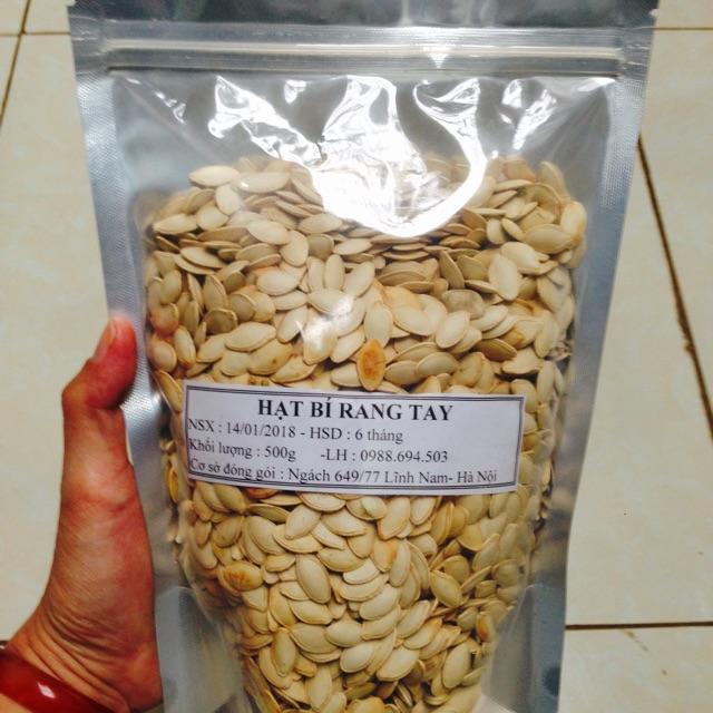 Hạt bí rang tay 500g - hạt to mẩy hàng
