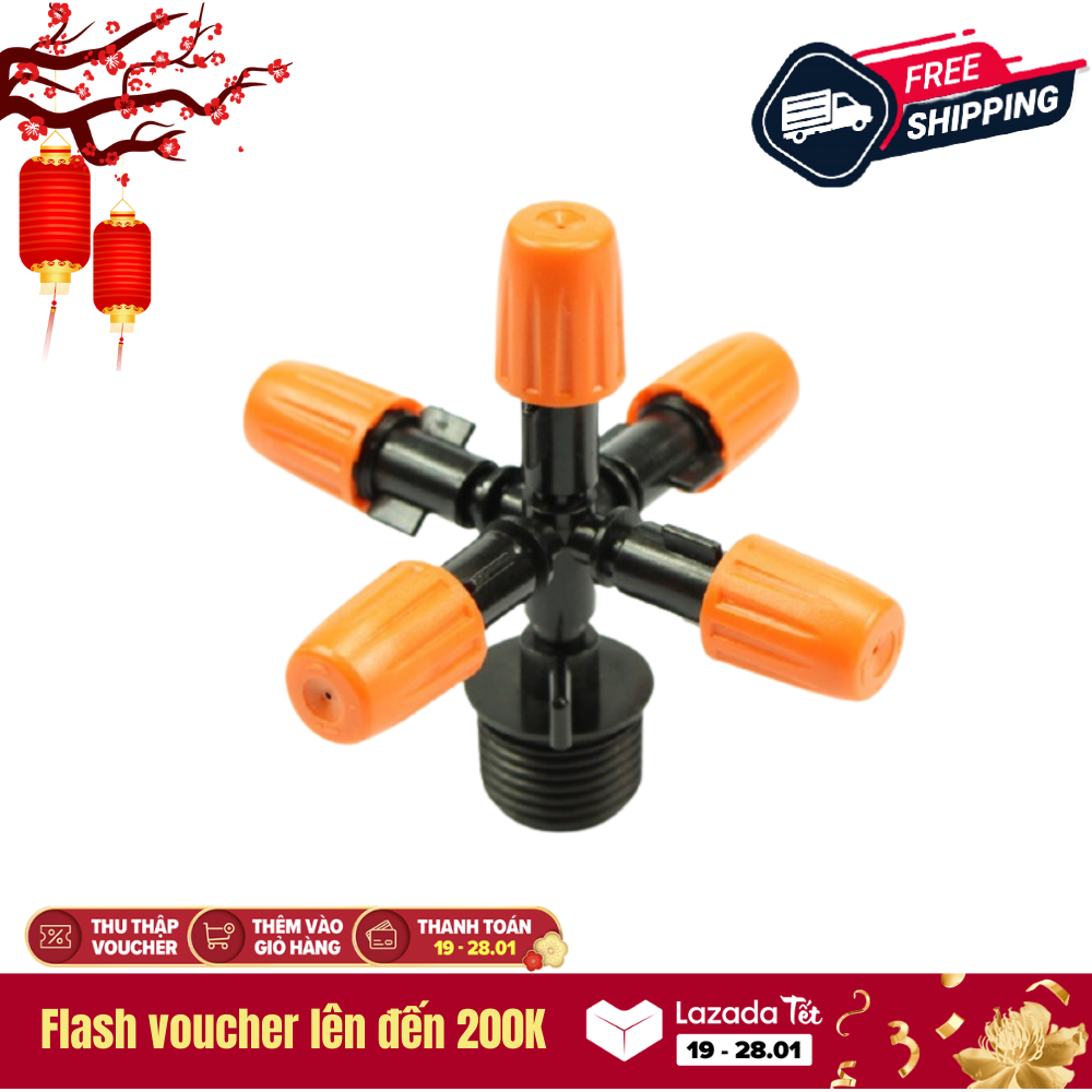 Mist nozzle 5 head rotate 360 degrees use automatic plant watering