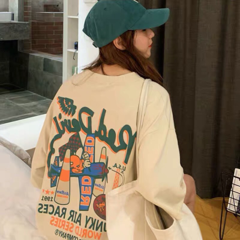 [HCM]Áo Thun Unisex Nam Nữ Form Rộng Tay Lỡ Thời Trang Hàn Quốc MÁY BAY QUỶ NHỎ Độc Đẹp Vải Dày Mịn Thoáng Mát Thiết Kế Thời Trang Kiểu Dáng Năng Động Trẻ Trung