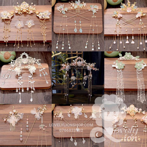(in Stock) Traditional Hair Brooch Set with Many Designs