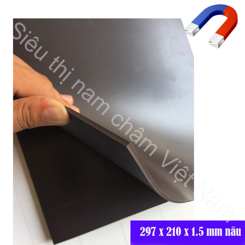 Nam châm dẻo tấm A4 nâu có bề dày 1.5mm, nam châm dẻo siêu từ tính, siêu tiện dụng
