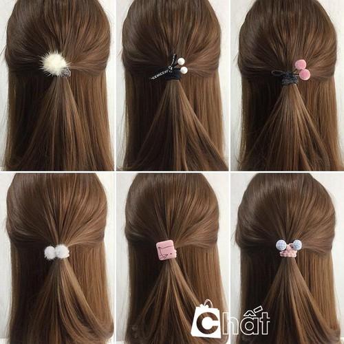 Hộp 12 dây cột tóc Hàn Quốc siêu đẹp siêu bền - Đủ màu