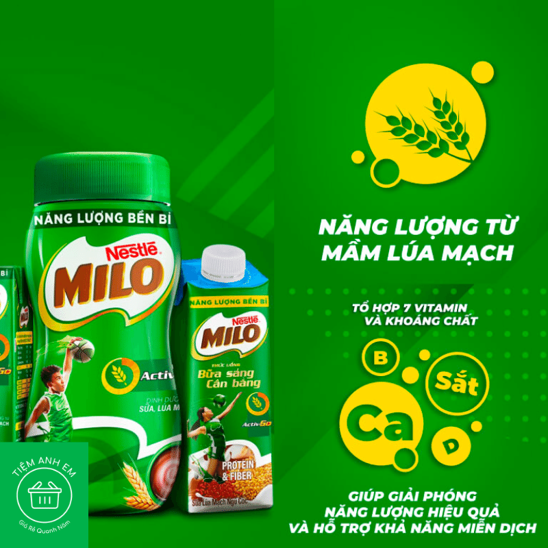 Bột thức uống lúa mạch Milo Active Go hũ 400g