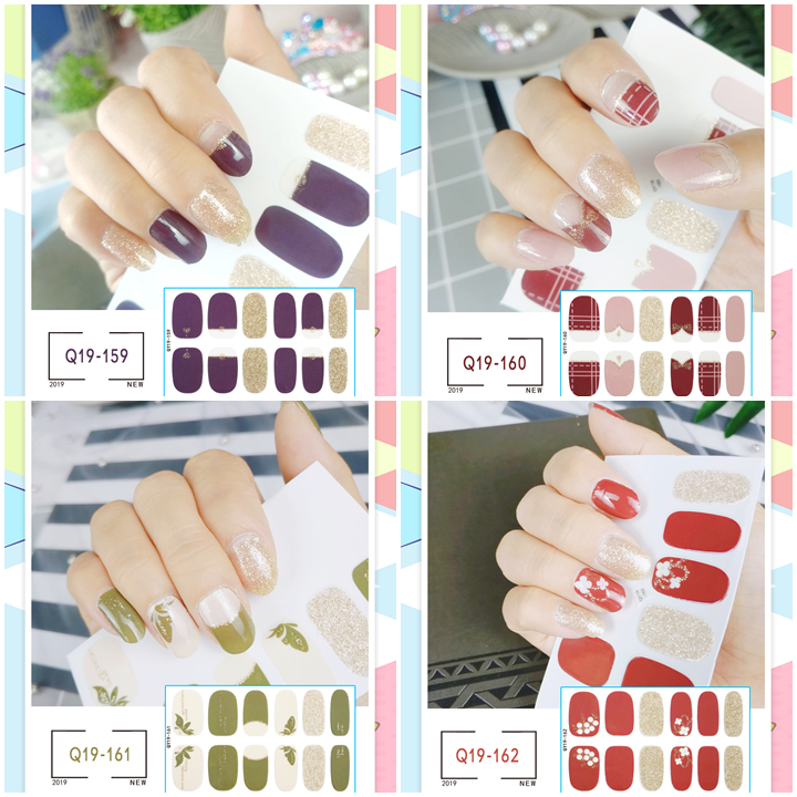 [HCM]Bộ dán móng tay nail sticker gồm 12 móng không thấm nước có độ đàn hồi tốt Phần 3 Q19