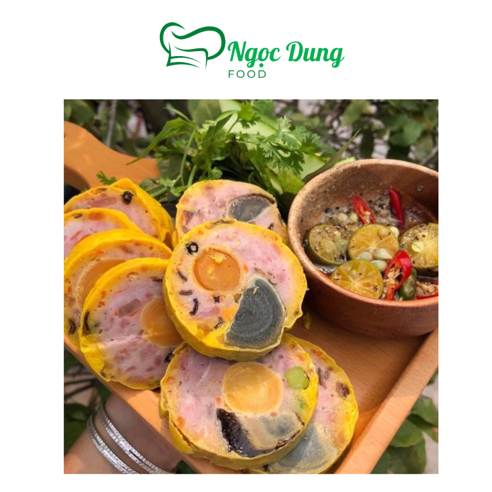 Chả hoa ngũ sắc trứng muối+trứng bắt thảo đòn 500gr (giao tphcm)