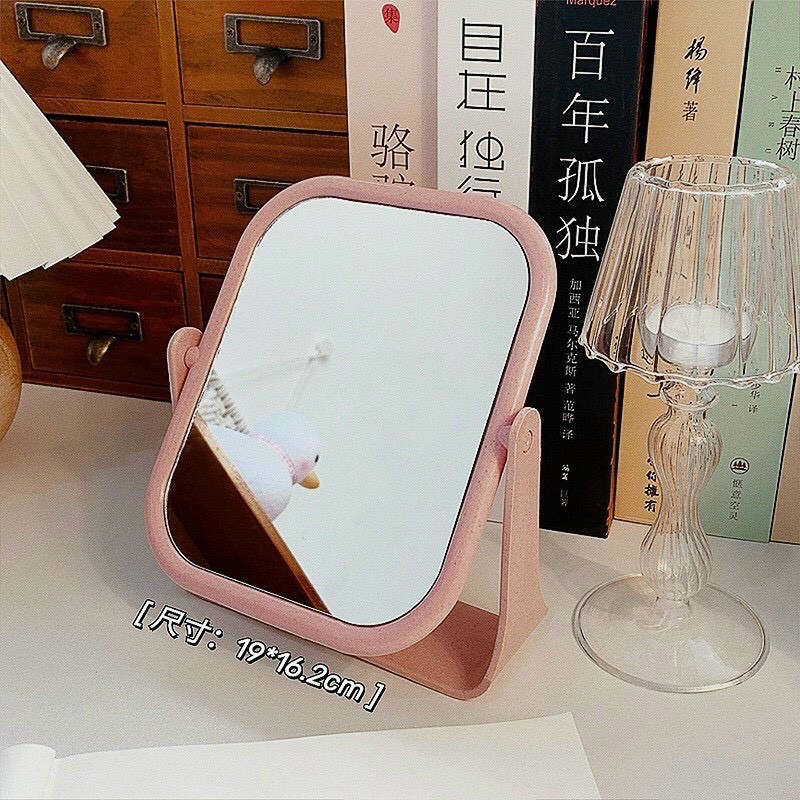 Gương trang điểm để bàn lúa mạch 2 mặt