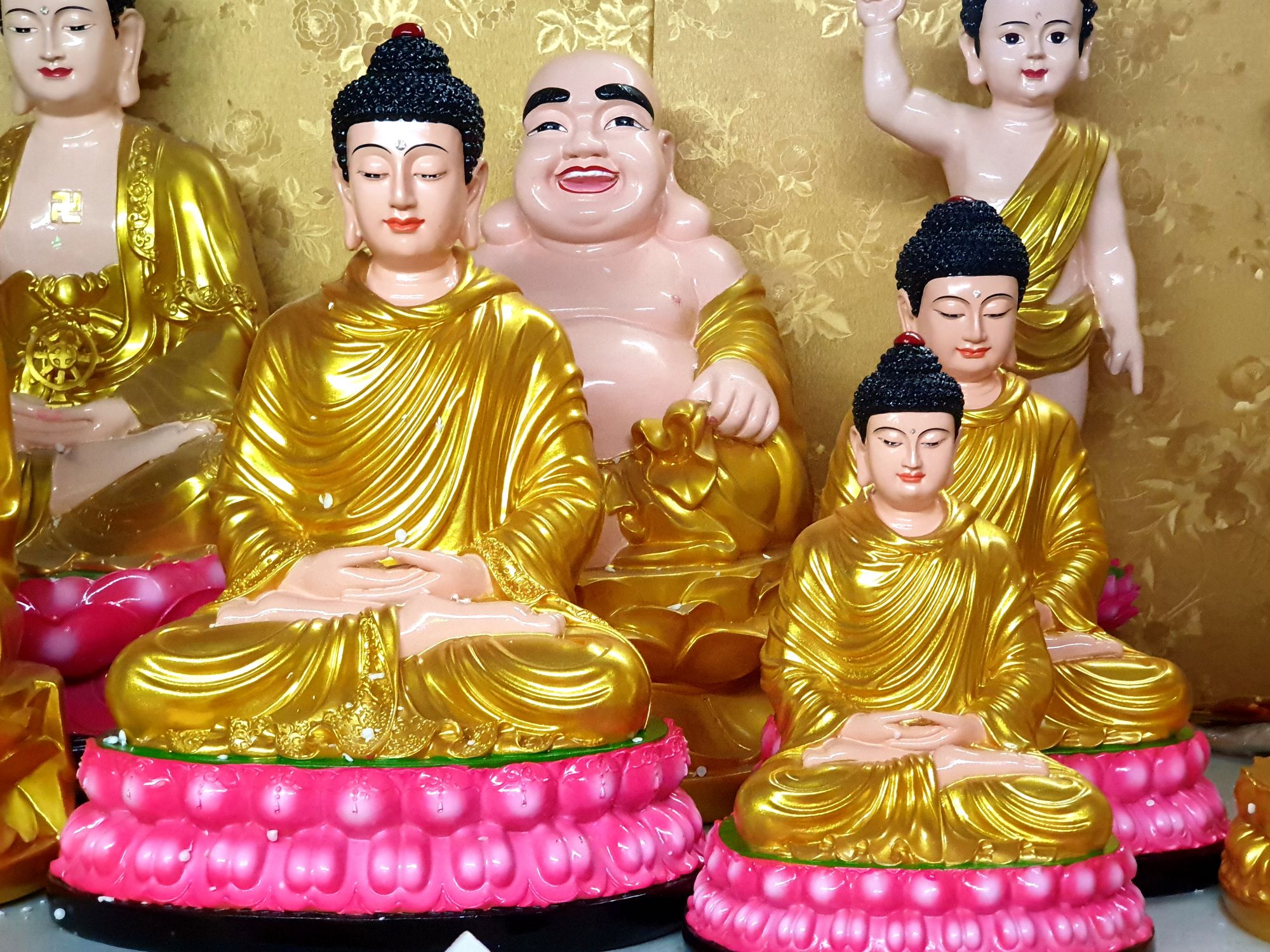 Tượng Bổn Sư sen hồng 50cm