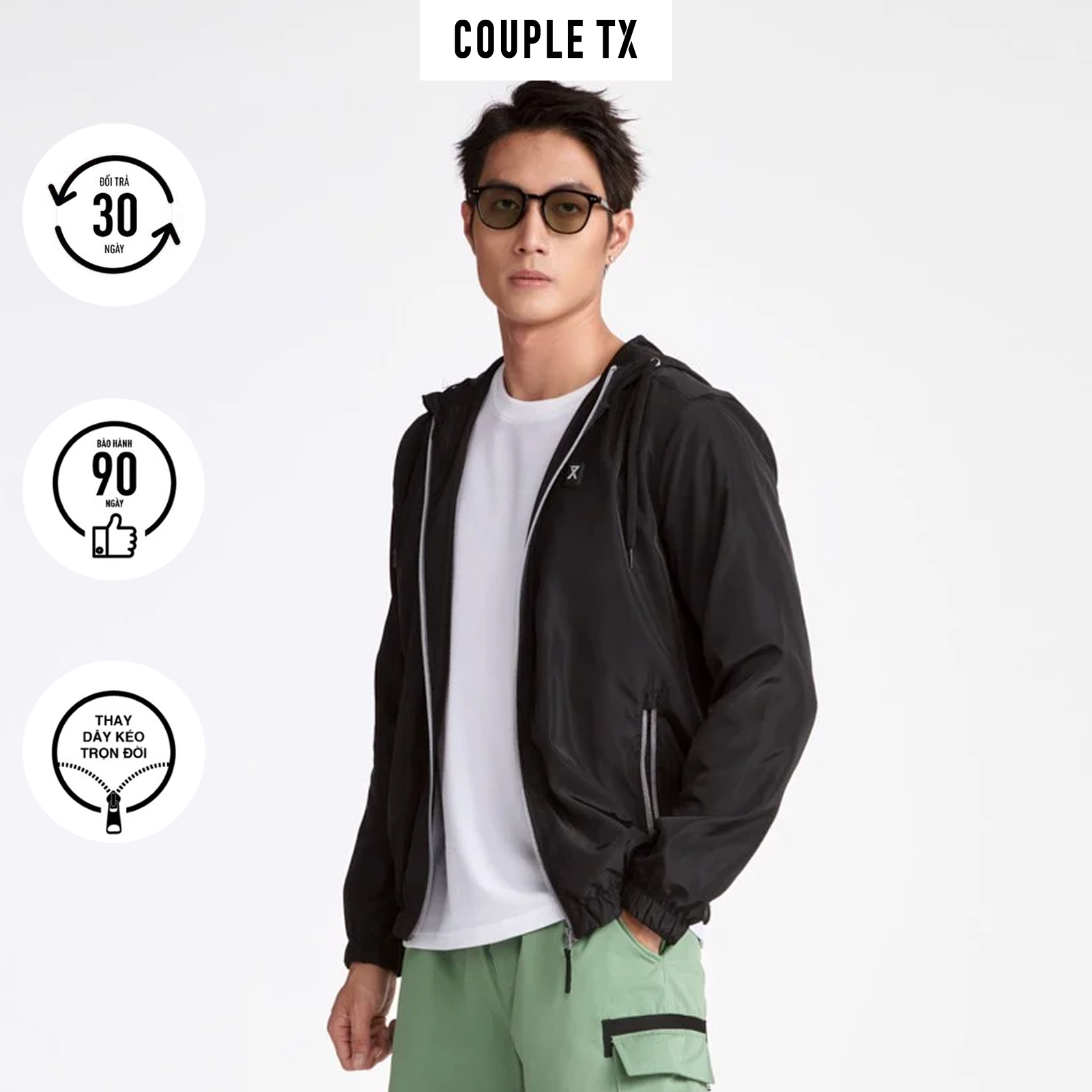 Áo khoác Nam Basic COUPLE TX - Áo Khoác Dù Chống Nắng, Tránh Gió, Có Nón MOP 1040/ MOP 1047