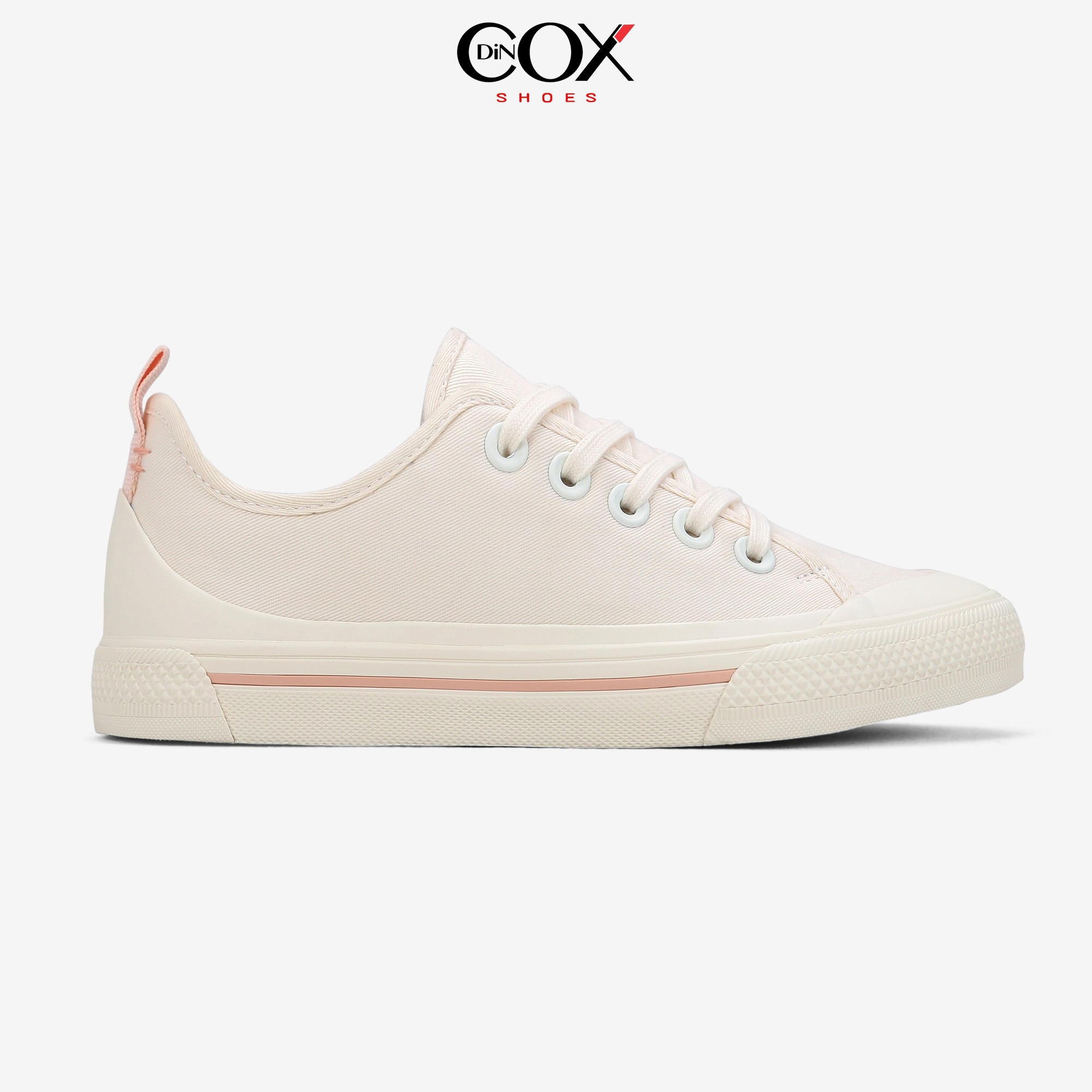 Giày Sneaker Nữ DINCOX Vải Canvas C20 Off White
