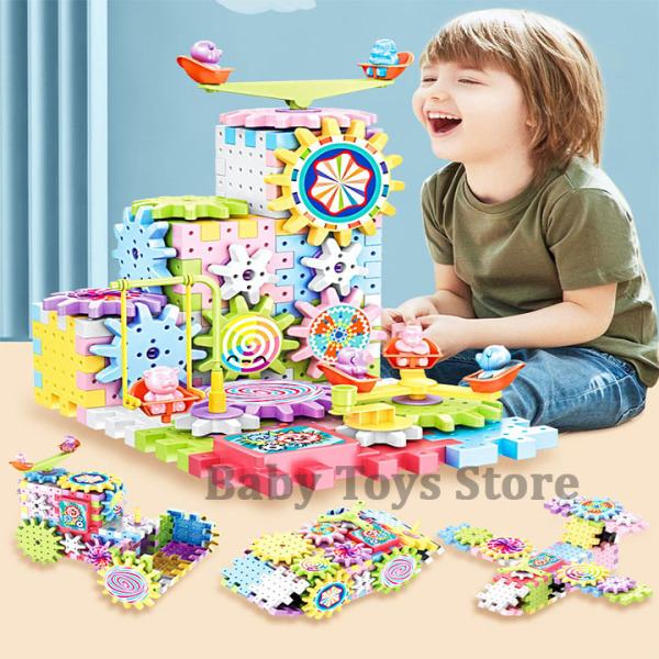Đồ chơi lắp ráp lego mô hình xoay bánh răng 83 chi tiết - Bộ xếp hình cho bé phát triển tư duy trí não - Đồ chơi lắp ghép dành cho bé 3 tuổi - Quà tặng sinh nhật cho bé trai bé gái cute