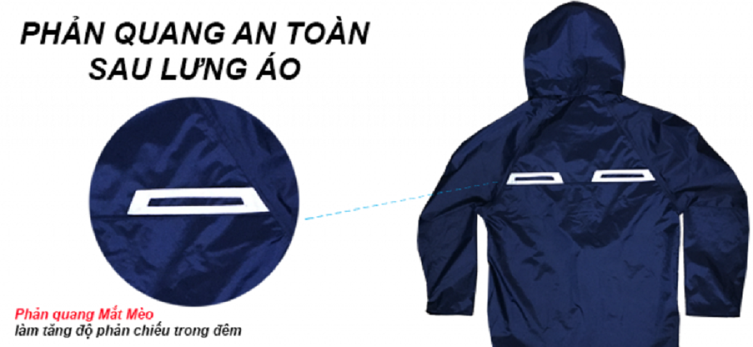 Bộ Áo Mưa A+ Chính Hãng Rando (Màu Xanh Đen)
