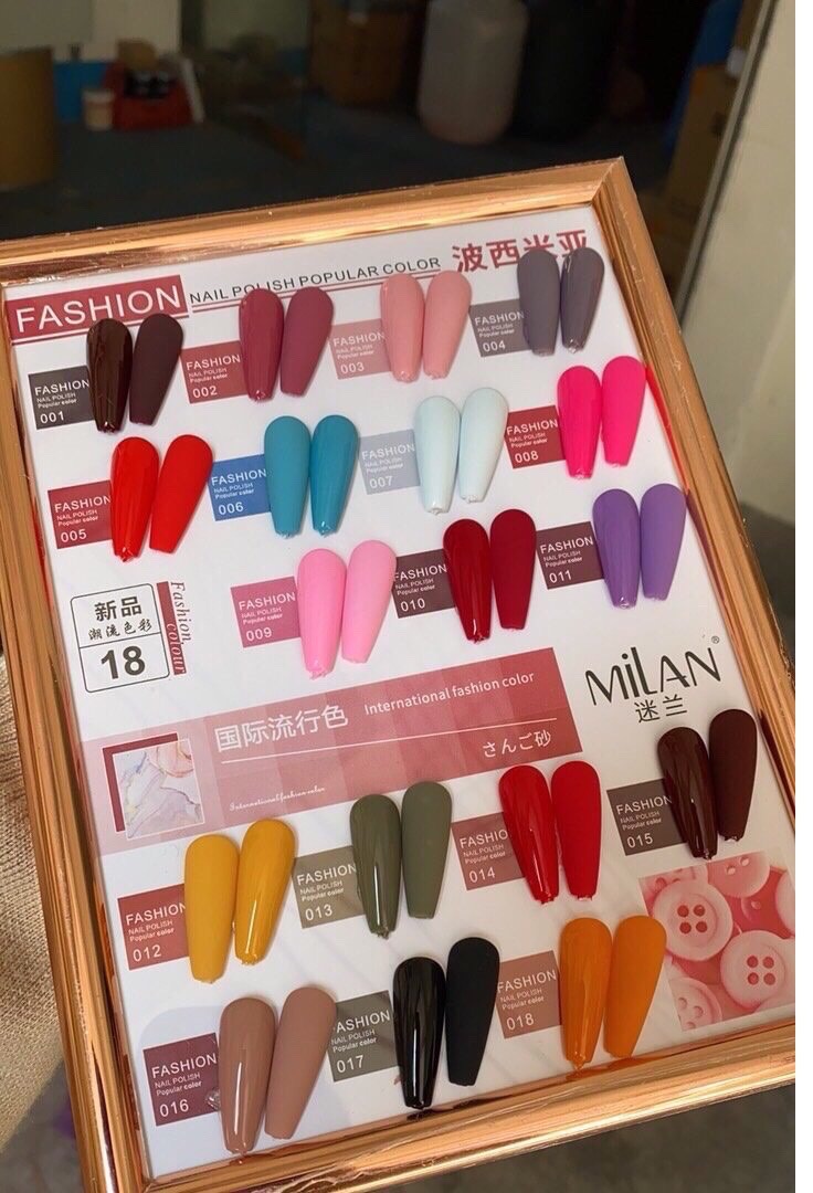 SET SƠN GEL 18 CHAI MIlAN TẶNG BẢNG MÀU NHƯ HÌNH