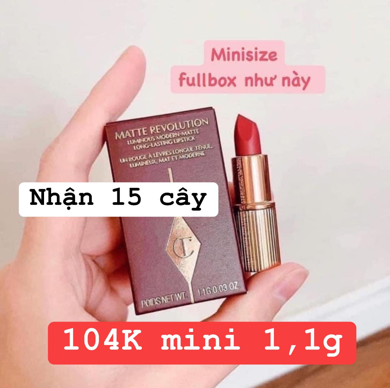 Minisize Son lì Charlotte Tilbury 1.1g màu Pillow Talk