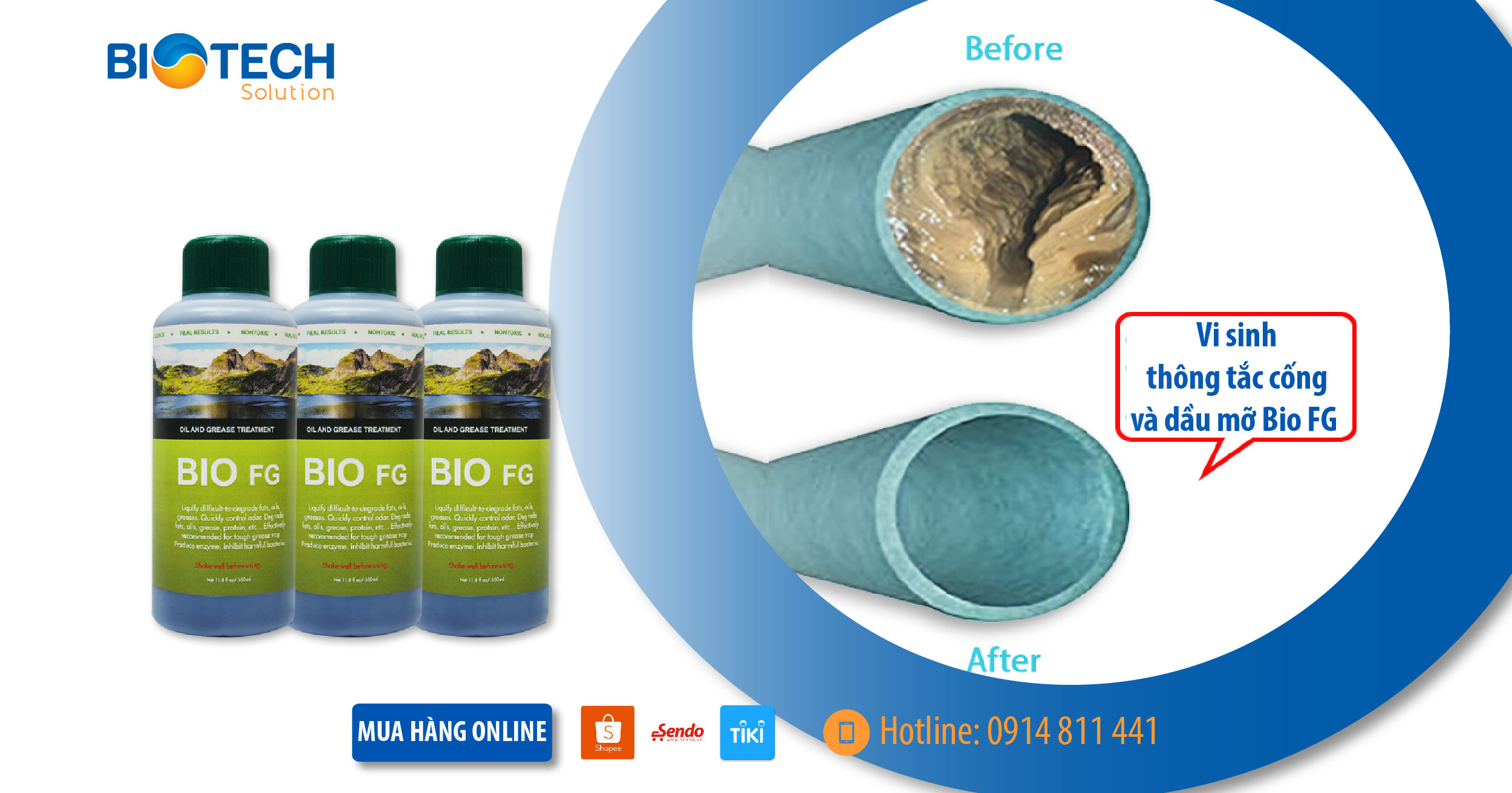 Vi Sinh Xử Lý Dầu Mỡ, Bẫy Dầu Mỡ - BIO FG 350ml