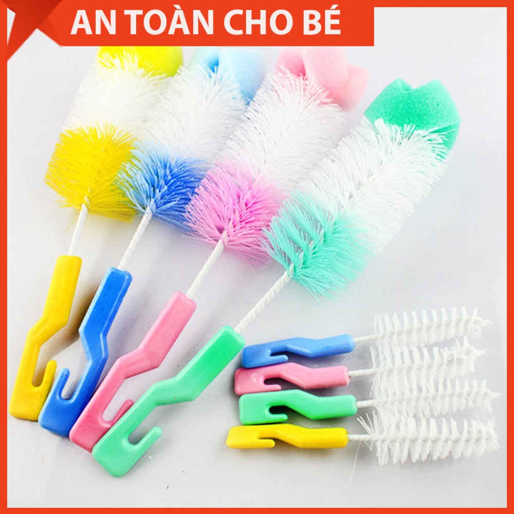 Bộ Cọ Bình Sữa Và Núm Ti 2 Chi Tiết Có Mút Xốp