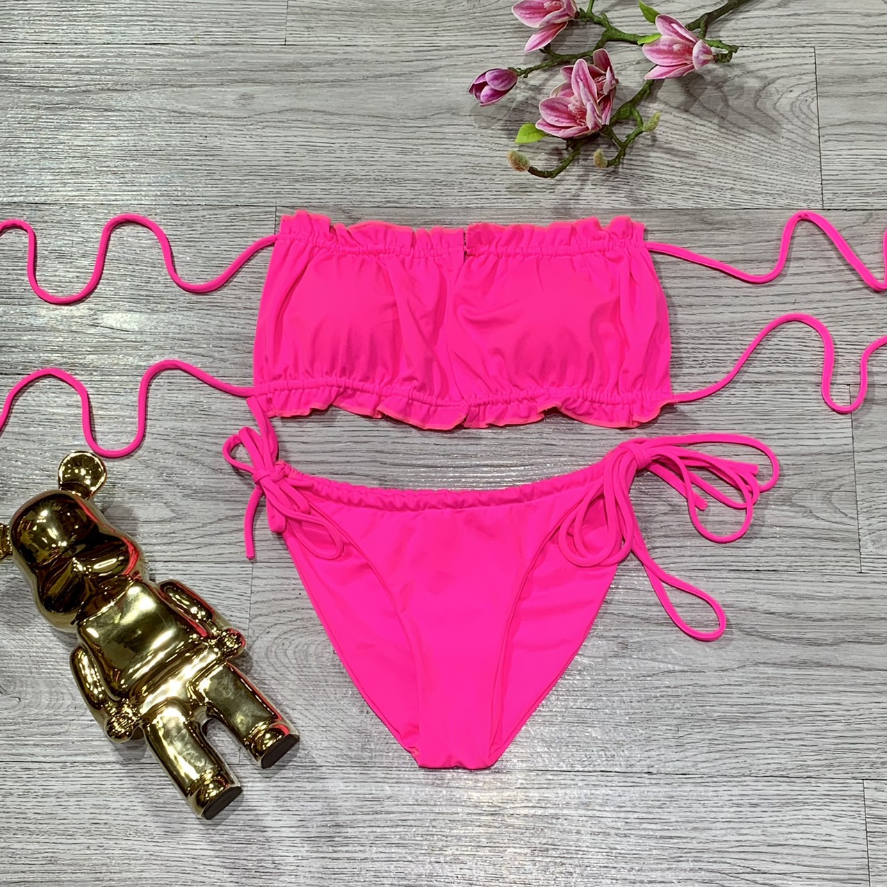 Bikini Nữ Hai Mảnh Bộ Đồ Bơi Quần Tam Giác Mút Mỏng Sexy Freesize BinSports BHV083