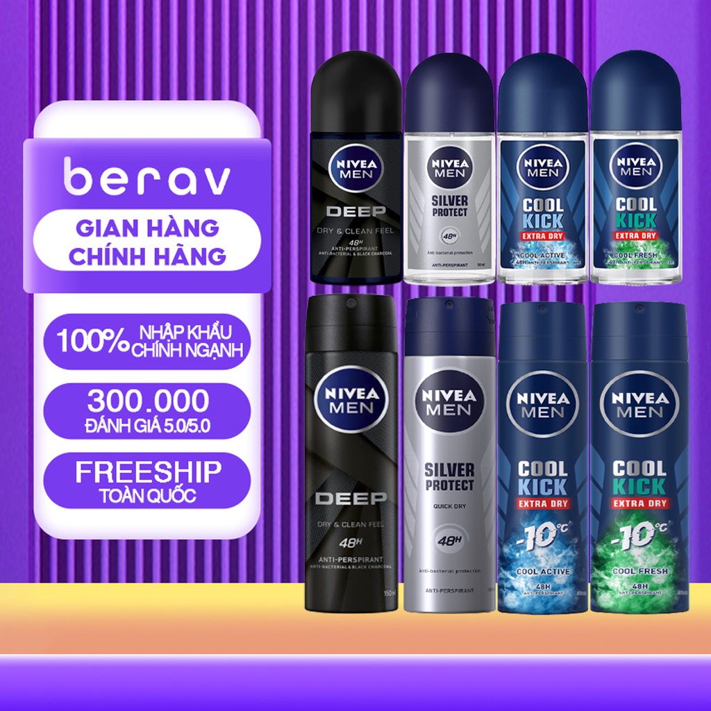 Xịt ngăn mùi Nivea Men than hoạt tính 150ml