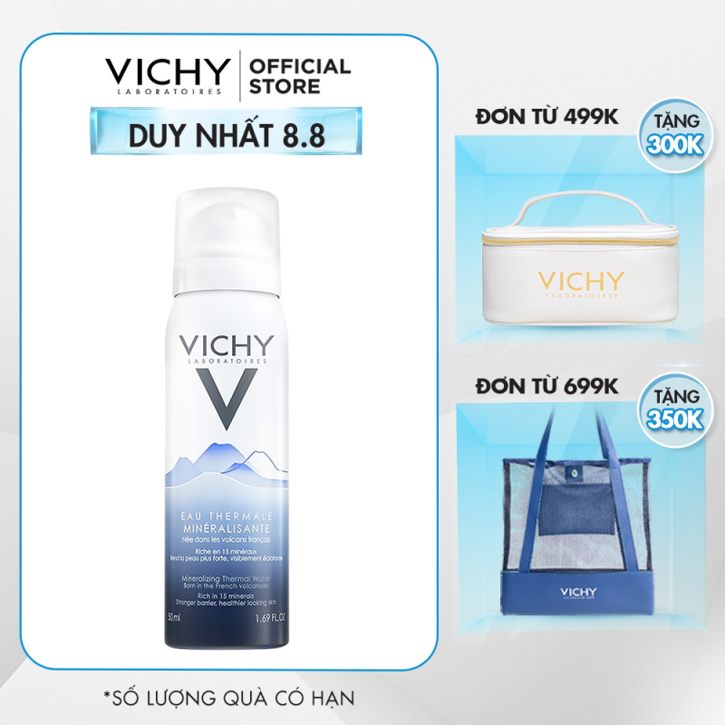 Xịt khoáng dưỡng da Vichy Mineralizing Thermal Water 50ml giúp cấp ẩm và bảo vệ da