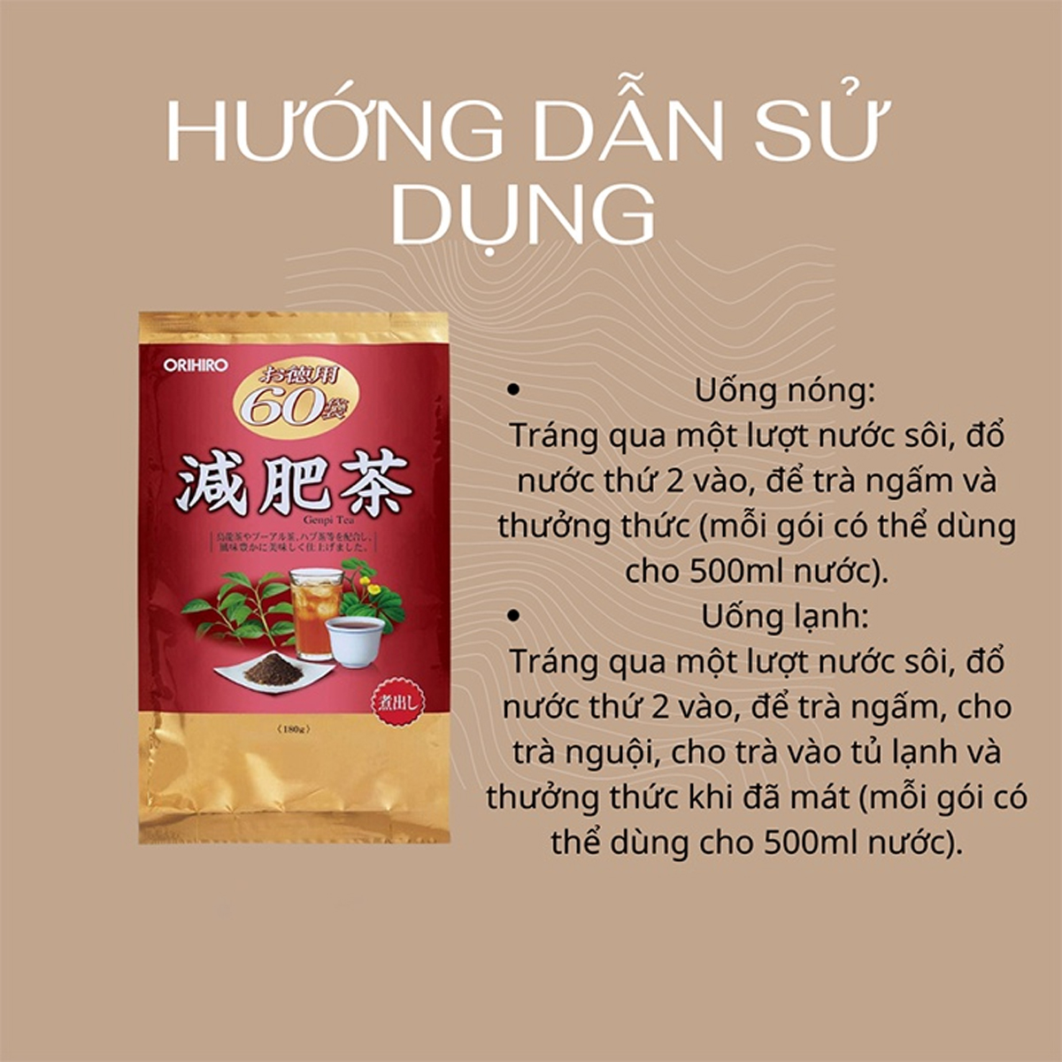TRÀ GIẢM MỠ BỤNG GENPI TEA PACK ORIHIRO