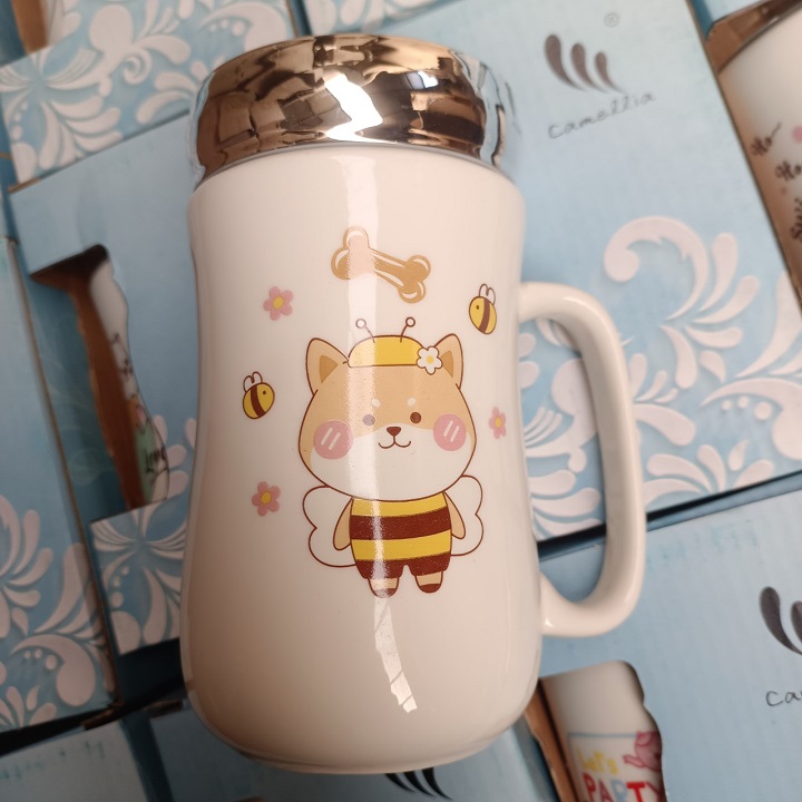 CA SỨ GIỮ NHIỆT CÓ NẮP GƯƠNG