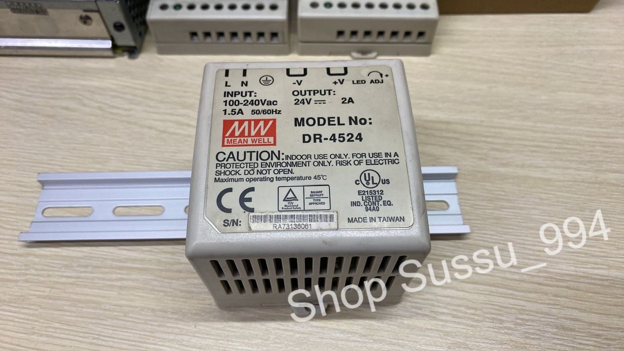 Bộ nguồn 24V 2A Meanwell (Model: DR-4524 chính hãng, hàng tháo máy))