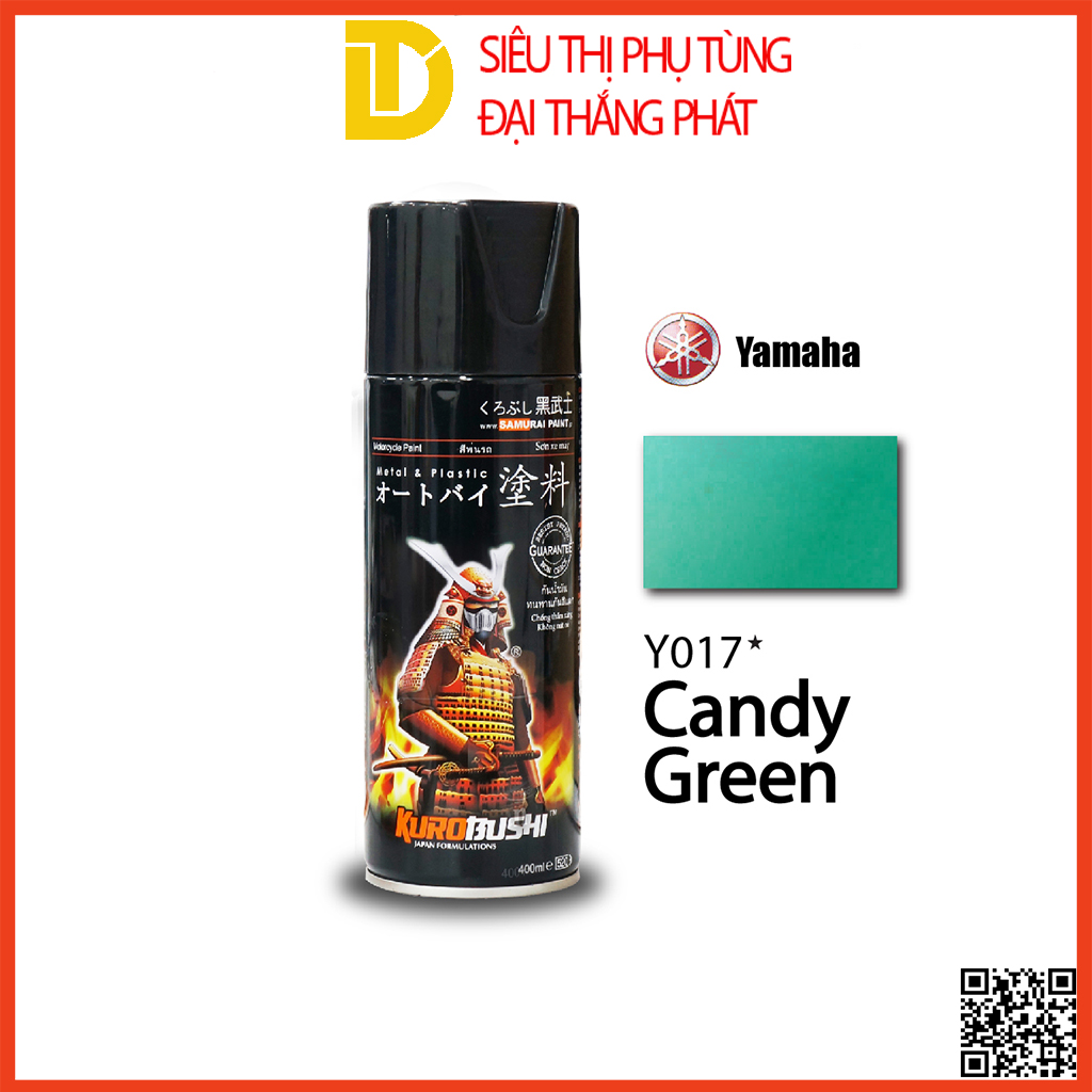 Sơn samurai sơn xịt xe máy đủ loại màu y017* màu xanh candy | xanh kẹo