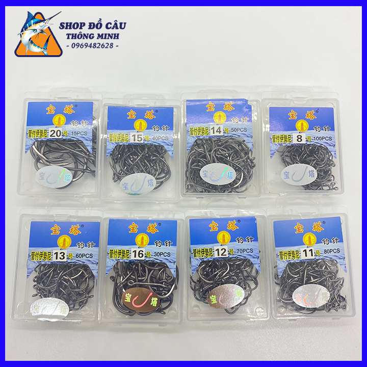 Lưỡi Câu Cá Tháp Xanh Dương Lưỡi Câu Đài Chữ U Lưỡi Câu Cá Có Ngạnh Siêu Bén, Lưỡi Câu Có Lỗ ( Shop Đồ Câu Thông Minh )