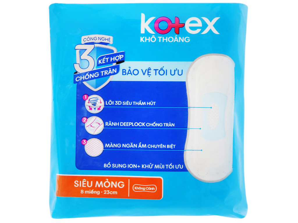 Băng vệ sinh Kotex siêu mỏng không cánh 8 miếng