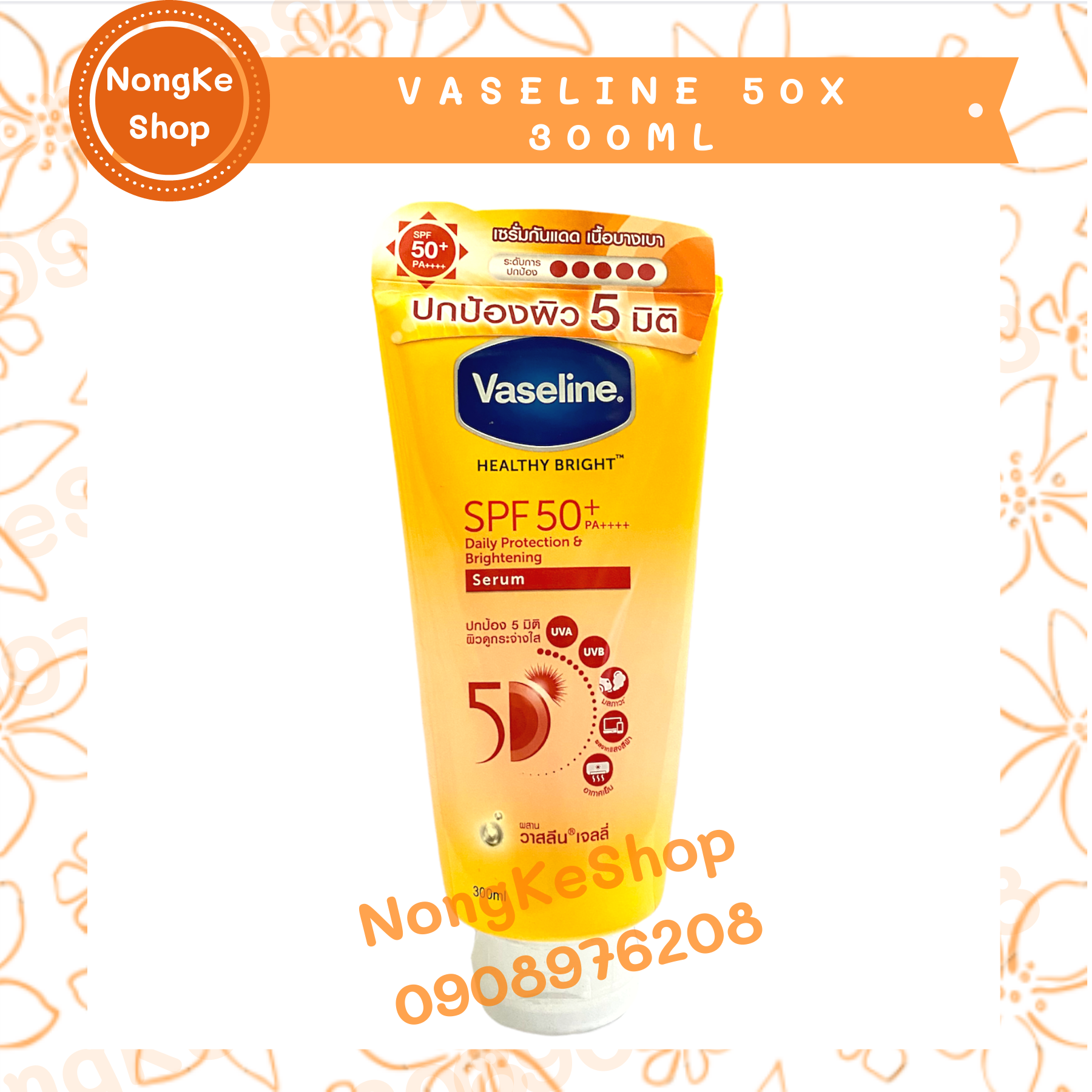 (100% Thái) Sữa dưỡng thể Vaseline 50x 300ml Thái Lan