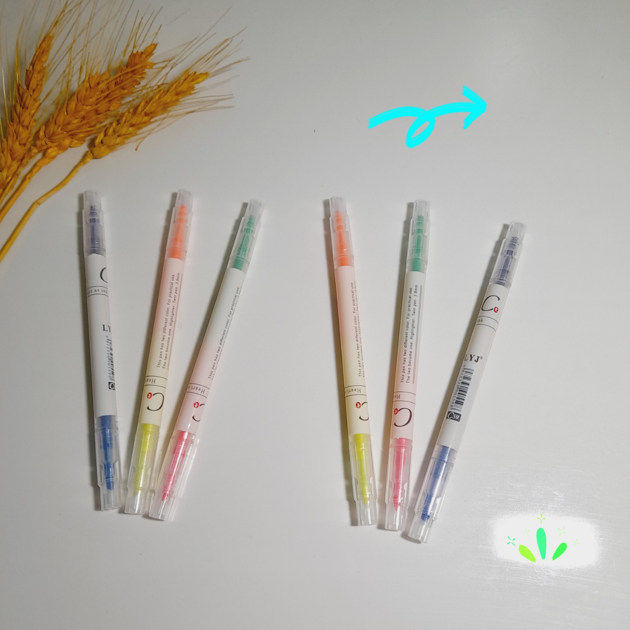 Bộ 3 bút dạ quang 6 màu - Bút highlight