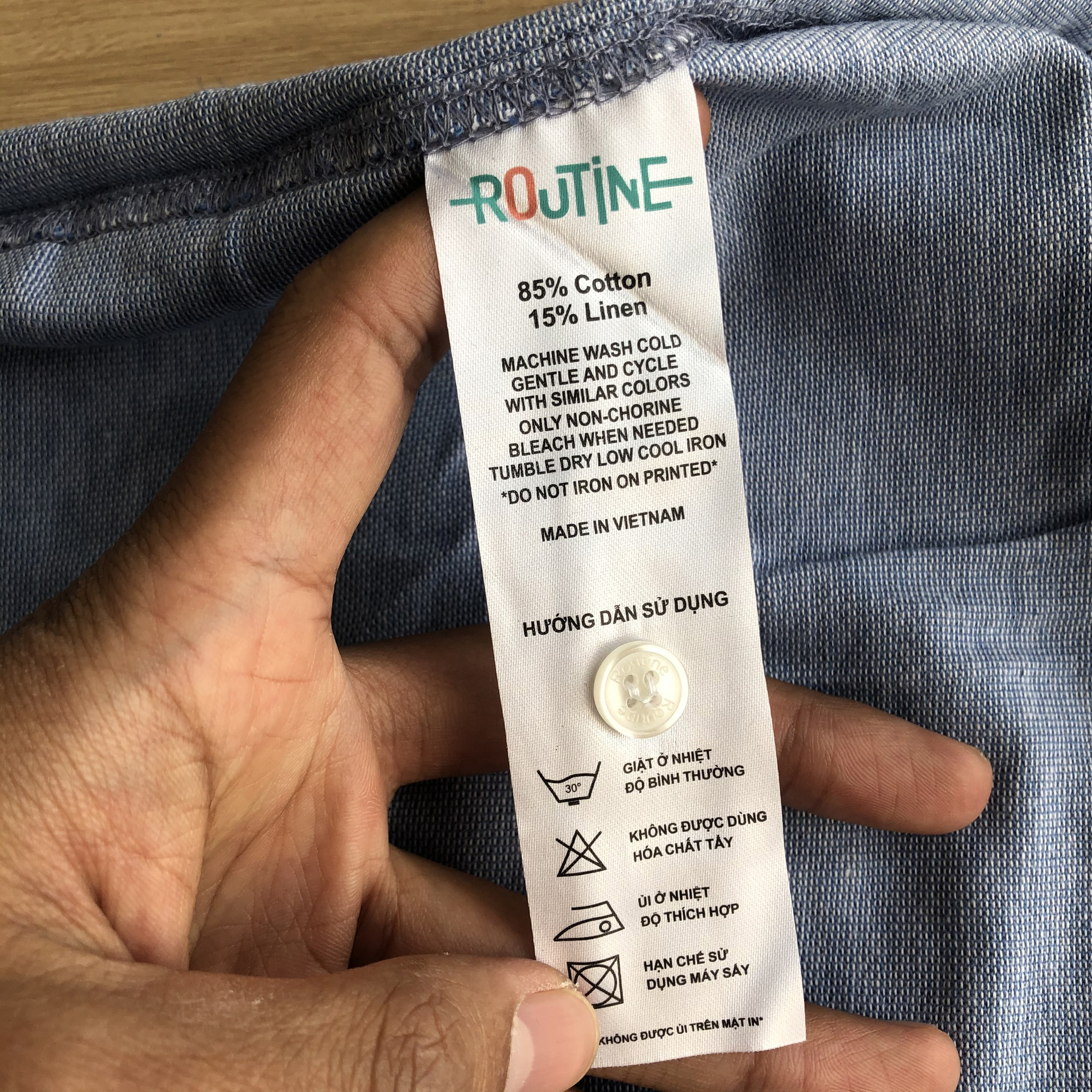 Áo sơ mi ROUTINE vải cá Sấu dành cho Nam