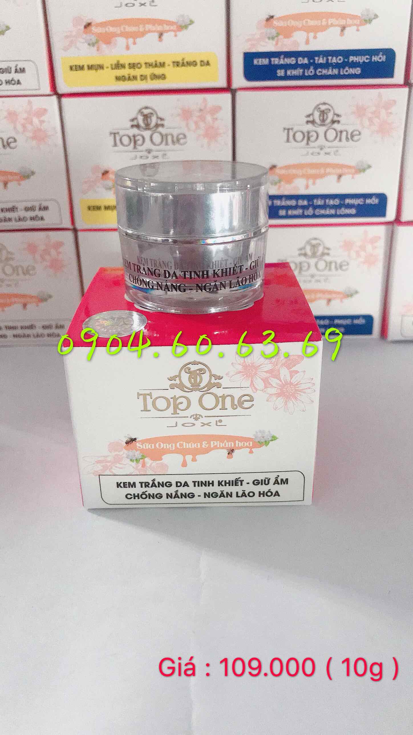 kem Phấn Hoa Sữa Ong Chúa TOPONE TOP ONE Trắng Da Tinh Khiết Giữ Ẩm Chống Nắng Ngăn Lão Hóa 10g