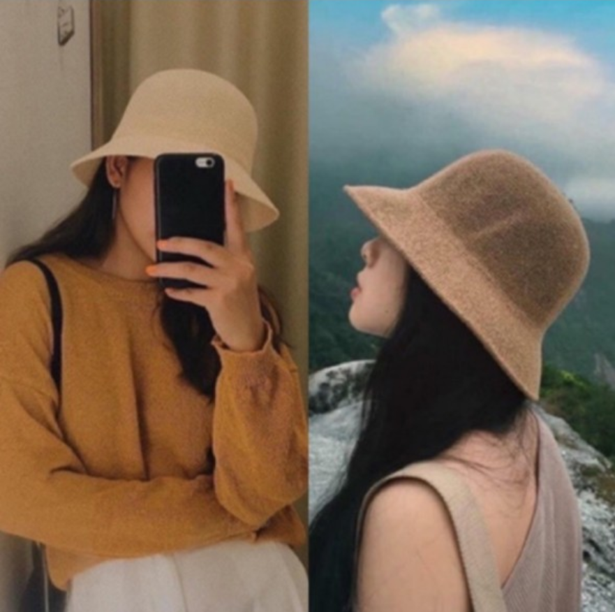 Mũ cói🍁🍁Nón cói chữ M phong cách Hàn Quốc