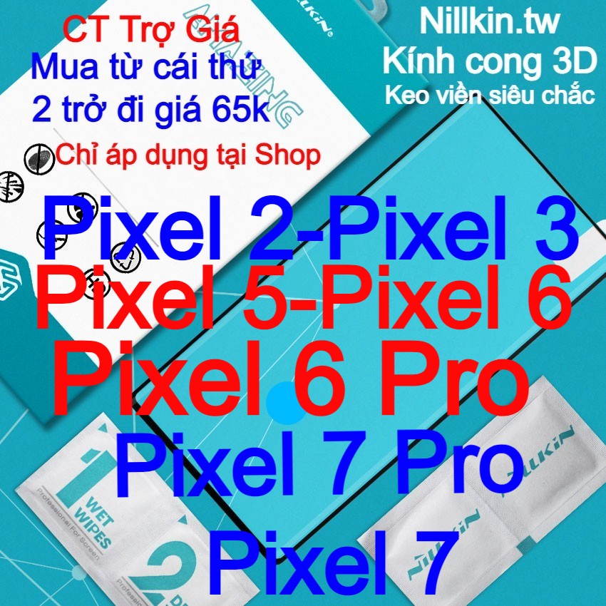 Kính cường lực Google Pixel 2, Pixel 3, Pixel 5, Pixel 6, Pixel 6 Pro, Pixel 7, Pixel 7 Pro, Pixel 2 XL, Pixel 3 XL, Pixel 3A, Pixel 3A XL, Pixel 4, Pixel 4 XL, Pixel 4A, Pixel 4G 5G hiệu Hoco.tw Keo viền siêu chắc, kính cong 3D theo màn hình