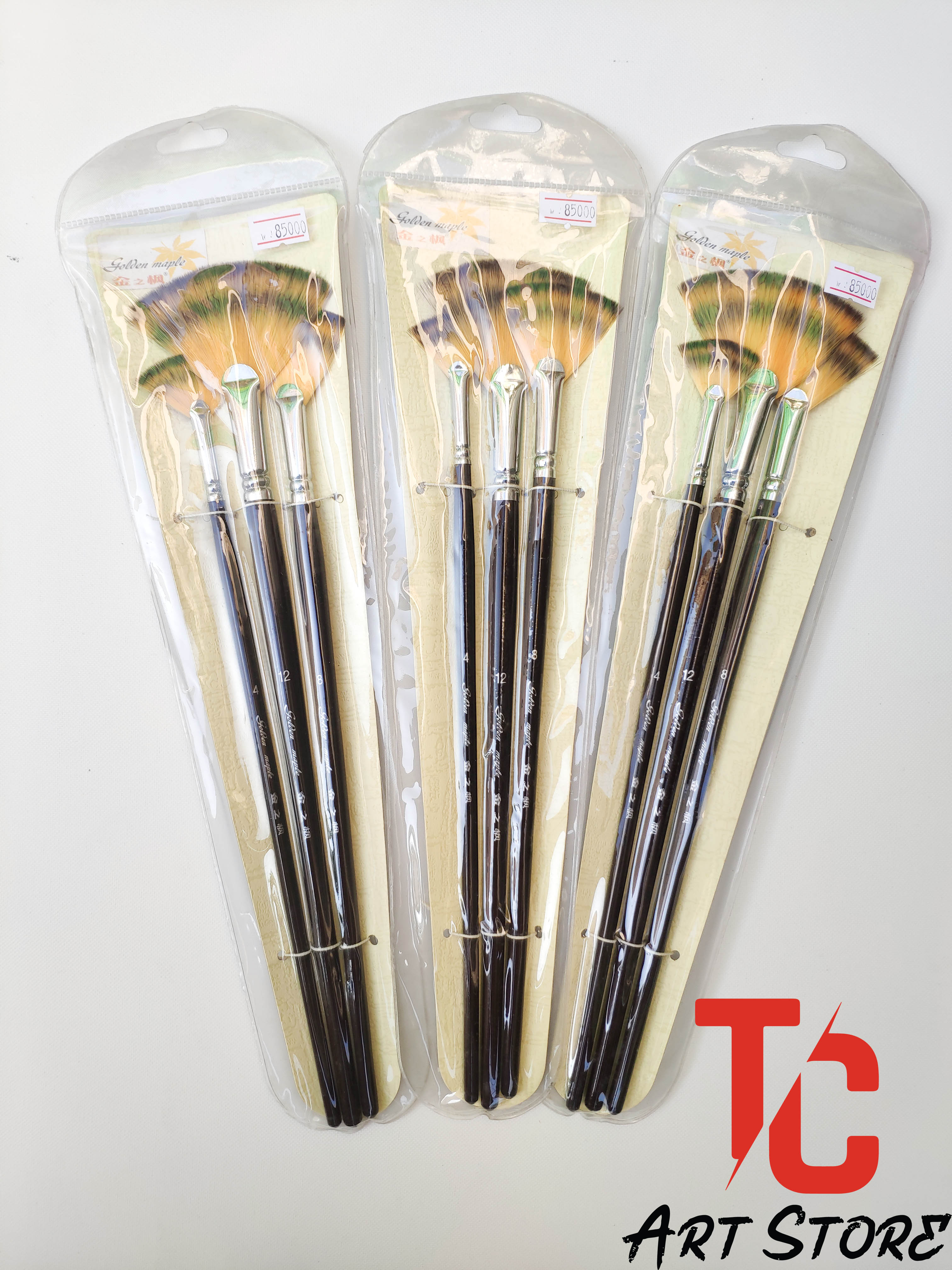 [TC Art Store] Bộ cọ quạt 3 cây Golden Maple