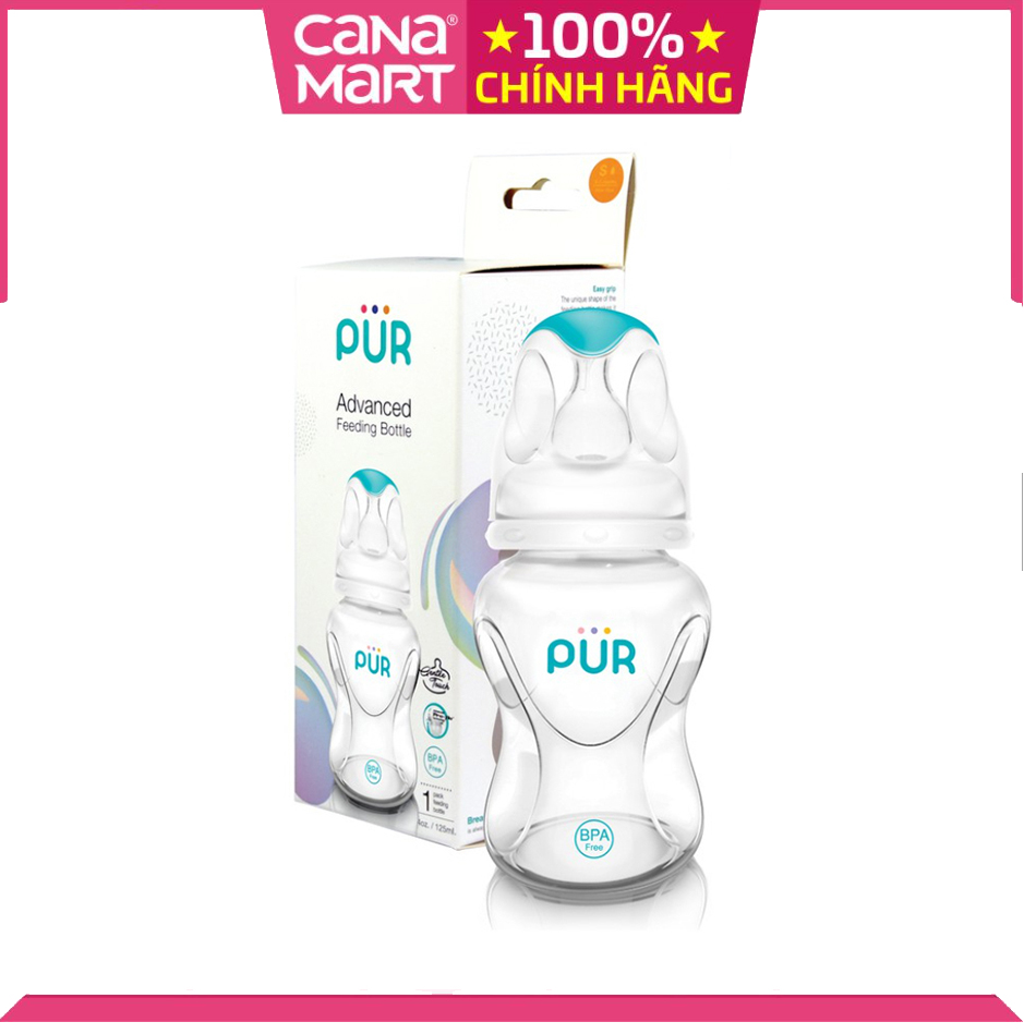 Bình sữa cổ thường Pur Advanced 125ml không chứa BPA (1801)