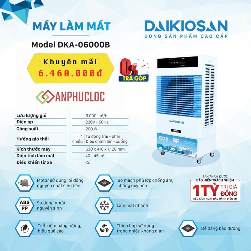 Quạt điều hoà Daikiosan DKA-06000B