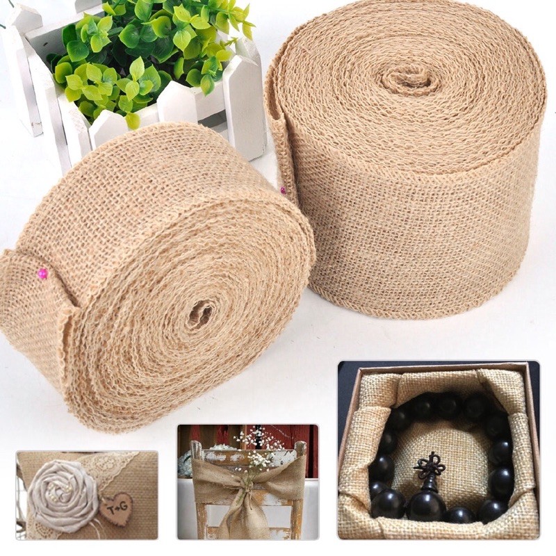 Ruy băng vải bố bản rộng 4cm trang trí noel,làm đồ hanmade - Brendo Store