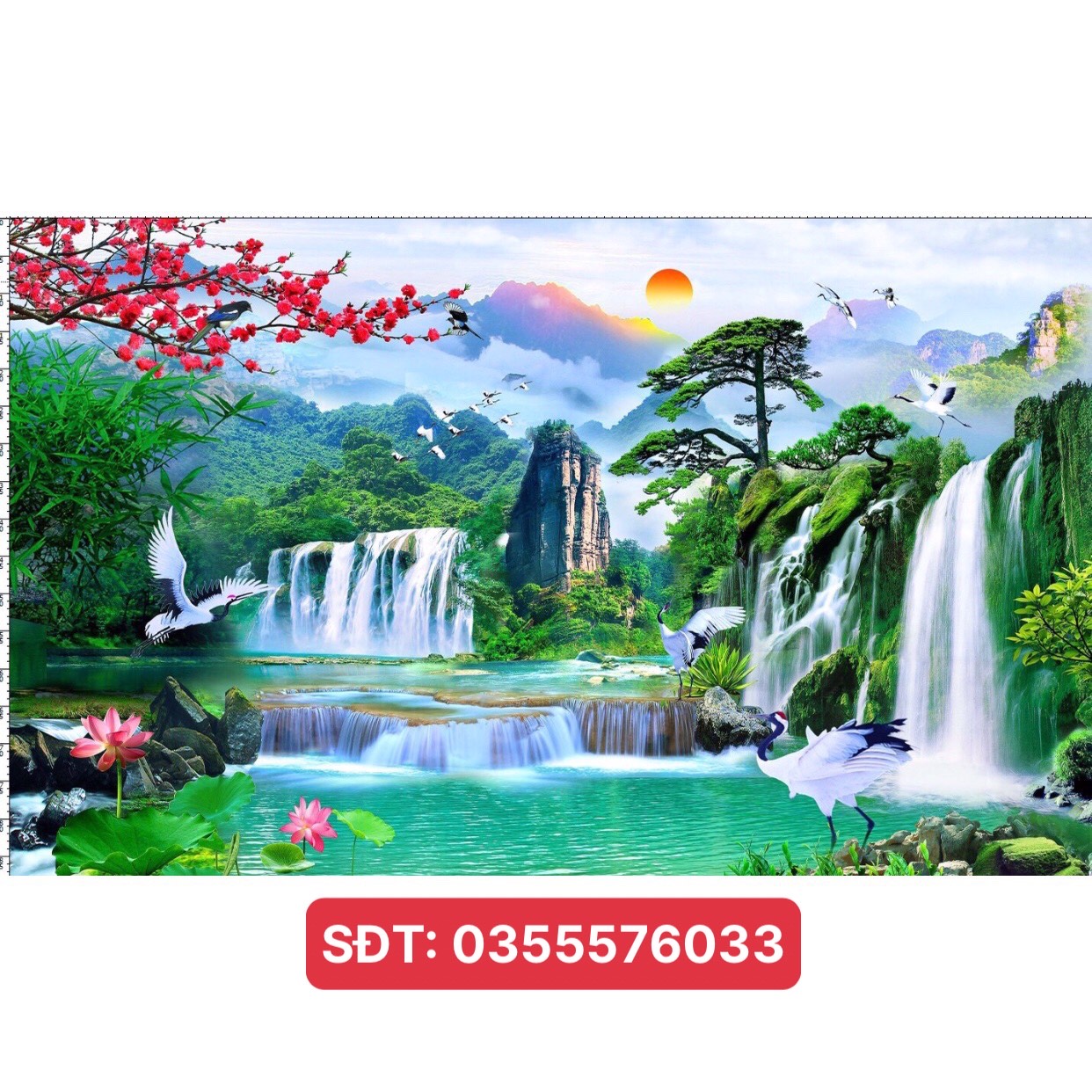 Tranh 3D dán hồ cá, bể thuỷ sinh mẫu phong cảnh hữu tình thơ mộng, tranh có keo sẵn trên bề mặt, có thể làm theo kích thước yêu cầu (mã AQB21-062)