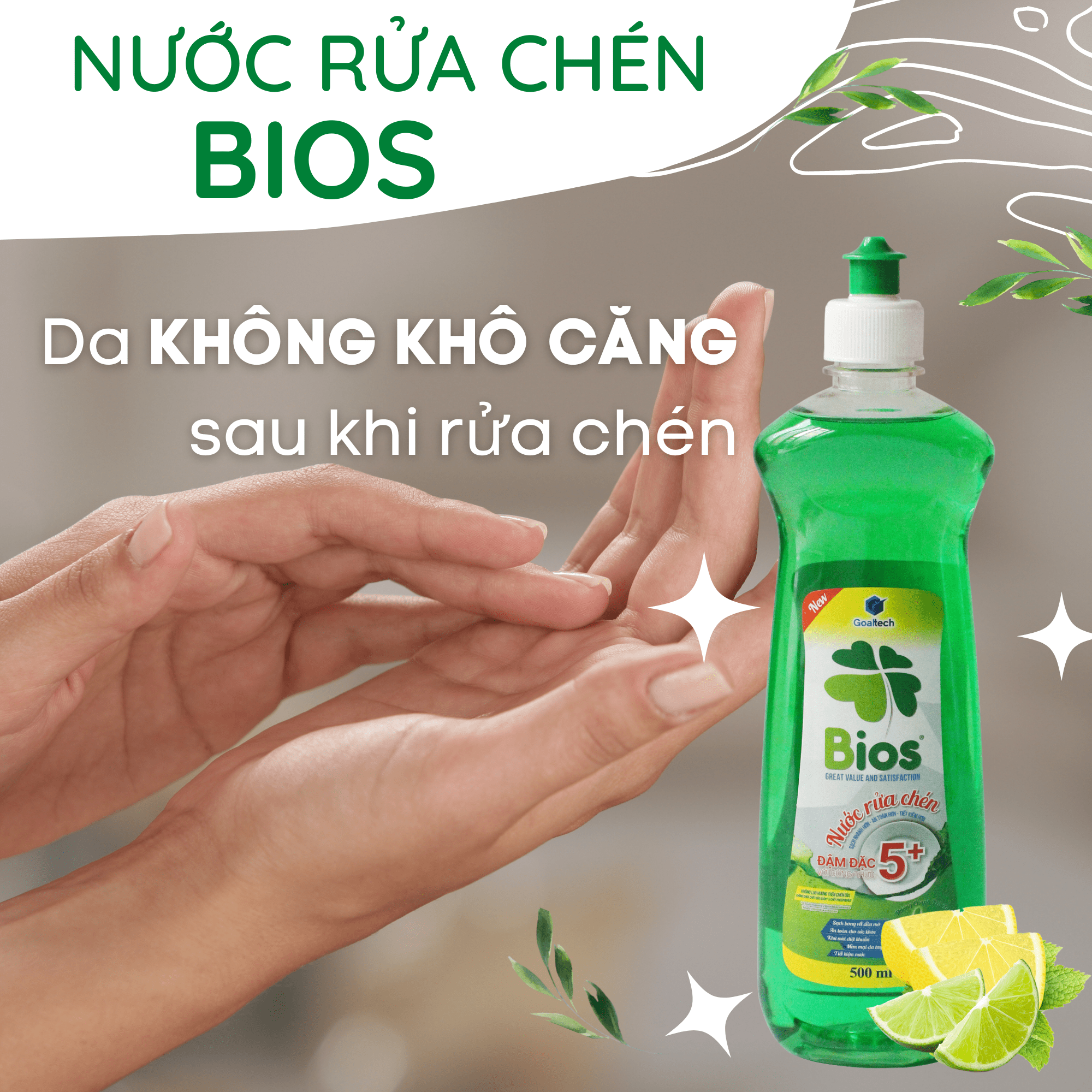 DISHES WASHING LIQUID BIOS GREEN TEA LEMON INCENSE 500ml/Bottle
