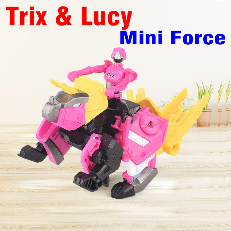 Biệt đội siêu nhân nhí Miniforce mô hình khủng long Trix và siêu nhân Lucy đồ chơi trẻ em bằng nhựa đồ chơi trẻ em